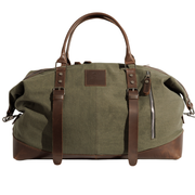 Vintage Travel Bag ''100% Cotton canvas & Cow leather'' – Army