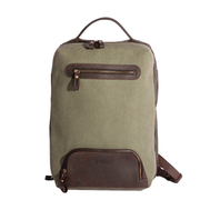 Bexley Backpack  ''100% Cotton canvas & Cow leather'' - Army