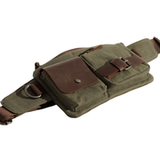 Vintage Fanny pack ''100% Cotton canvas & Cow leather'' – Army