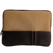 Joobran’s laptop sleeve''100% Cotton canvas & Cow leather'' – Tan