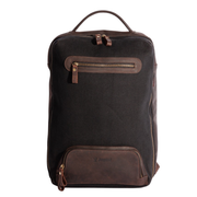 Bexley Backpack  ''100% Cotton canvas & Cow leather'' - Black