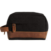 Joobran's Toiletry bag ''100% Cotton canvas & Cow leather'' – Black & Havan
