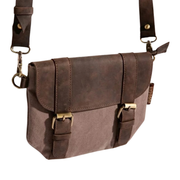 Tammy Crossbody Bag ''100% Cotton canvas & Cow leather''- Light Brown