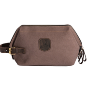 Wilson Toiletry Bag ''100% Cotton canvas & Cow leather'' - Light Brown