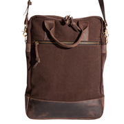 Ola Messenger Bag ''100% Cotton canvas & Cow leather''- Dark Brown