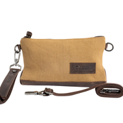 Joobran’s minimalist clutch''100% Cotton canvas & Cow leather'' – Tan