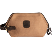Wilson Toiletry Bag ''100% Cotton canvas & Cow leather'' - Tan