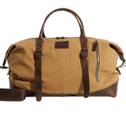Vintage Travel Bag ''100% Cotton canvas & Cow leather'' – Tan