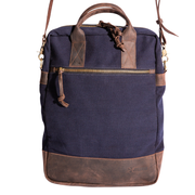 Ola Messenger Bag''100% Cotton canvas & Cow leather'' - Navy Blue