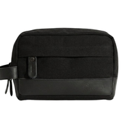 Joobran's Toiletry bag ''100% Cotton canvas & Cow leather'' – Black