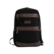 Randel backpack''100% Cotton canvas & Cow leather'' – Black