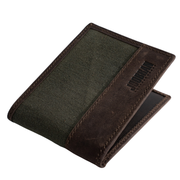 Joobran’s basic wallet''100% Cotton canvas & Cow leather'' – Army