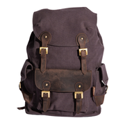 Parker Backpack ''100% Cotton canvas & Cow leather''- Dark Grey