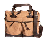 Charlie Messenger Bag''100% Cotton canvas & Cow leather'' - Tan