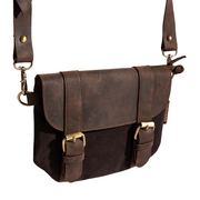 Tammy Crossbody Bag''100% Cotton canvas & Cow leather'' - Black