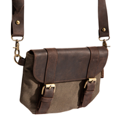 Tammy Crossbody Bag''100% Cotton canvas & Cow leather'' - Army