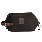 Wilson Toiletry Bag ''100% Cotton canvas & Cow leather'' - Black