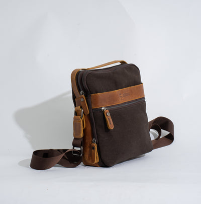 Multi-Pocket shoulder bag – Dark Brown