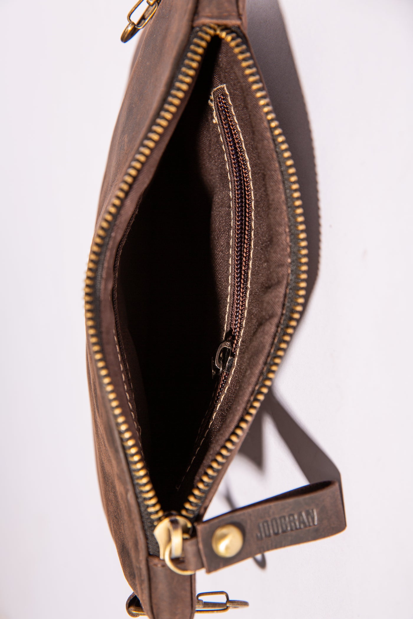 Double-Pouch Crossbody Bag - Dark Brown