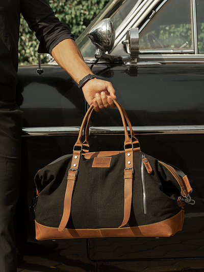 Vintage Travel Bag “ Duffle Bag “ – Black