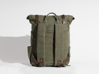 Rolltop vintage backpack – Army