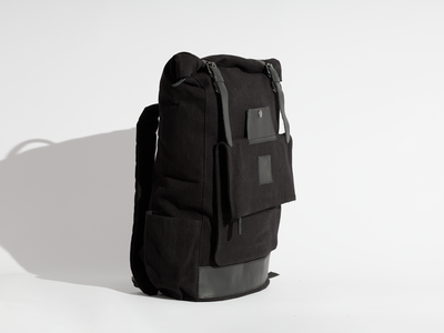 Rolltop vintage backpack – Black