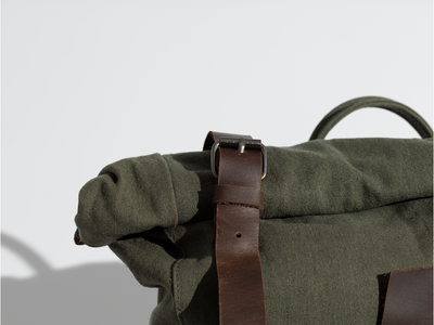 Rolltop vintage backpack – Army