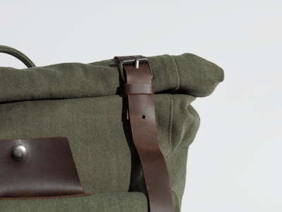 Rolltop vintage backpack – Army