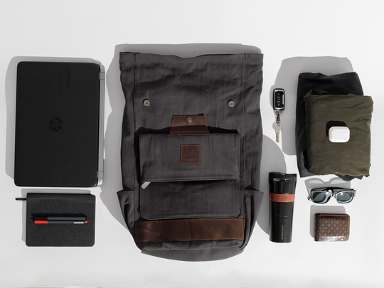 bill roms vintage canvas and leather backpack Rolltop vintage backpack''100% Cotton canvas & Cow leather'' – Army – Joobran
