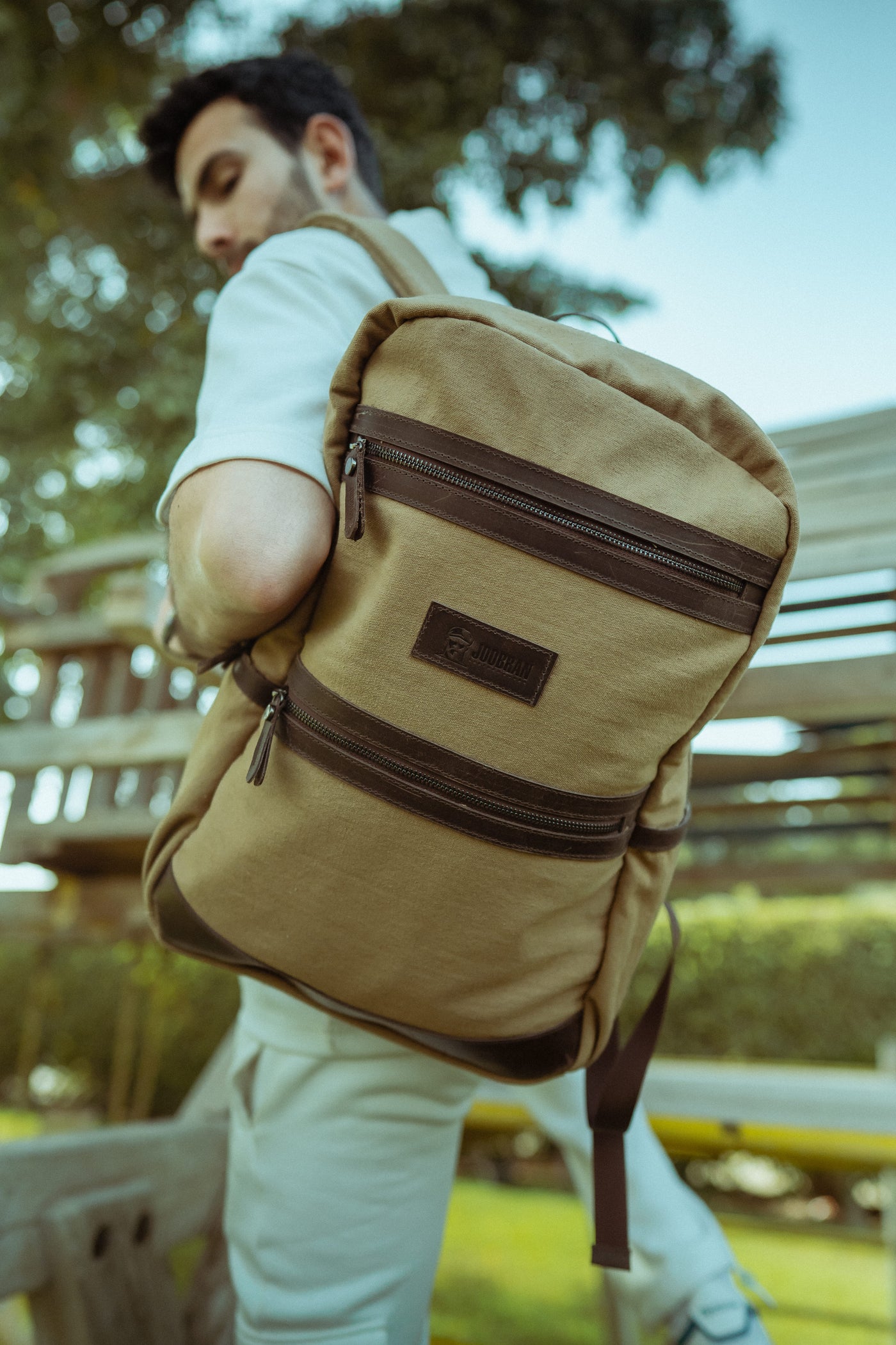 Randel waxed canvas backpack – Tan