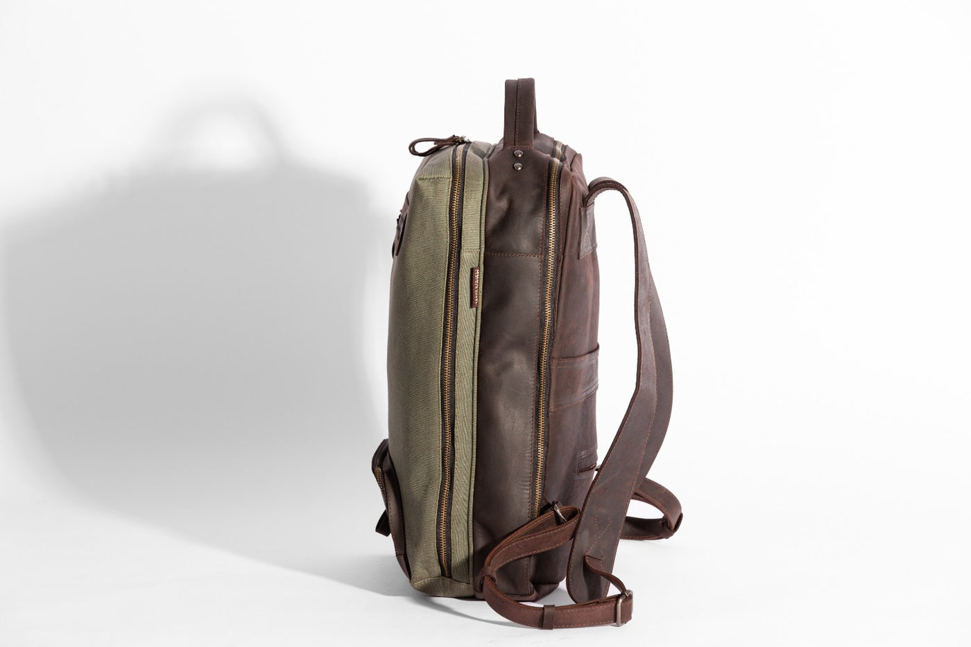 Bexley Backpack  ''100% Cotton canvas & Cow leather'' - Army