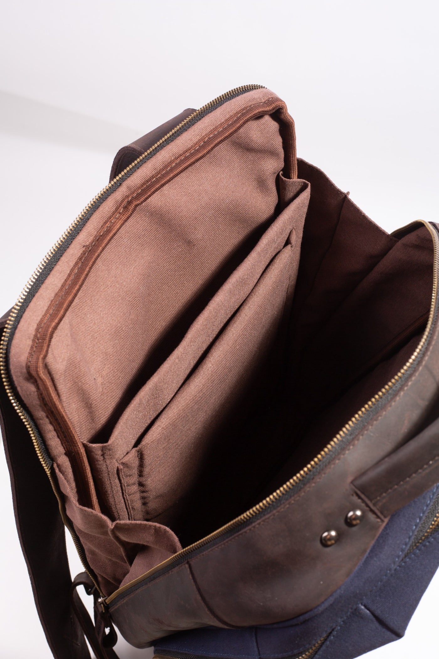 Bexley Backpack  ''100% Cotton canvas & Cow leather'' - Dark Grey