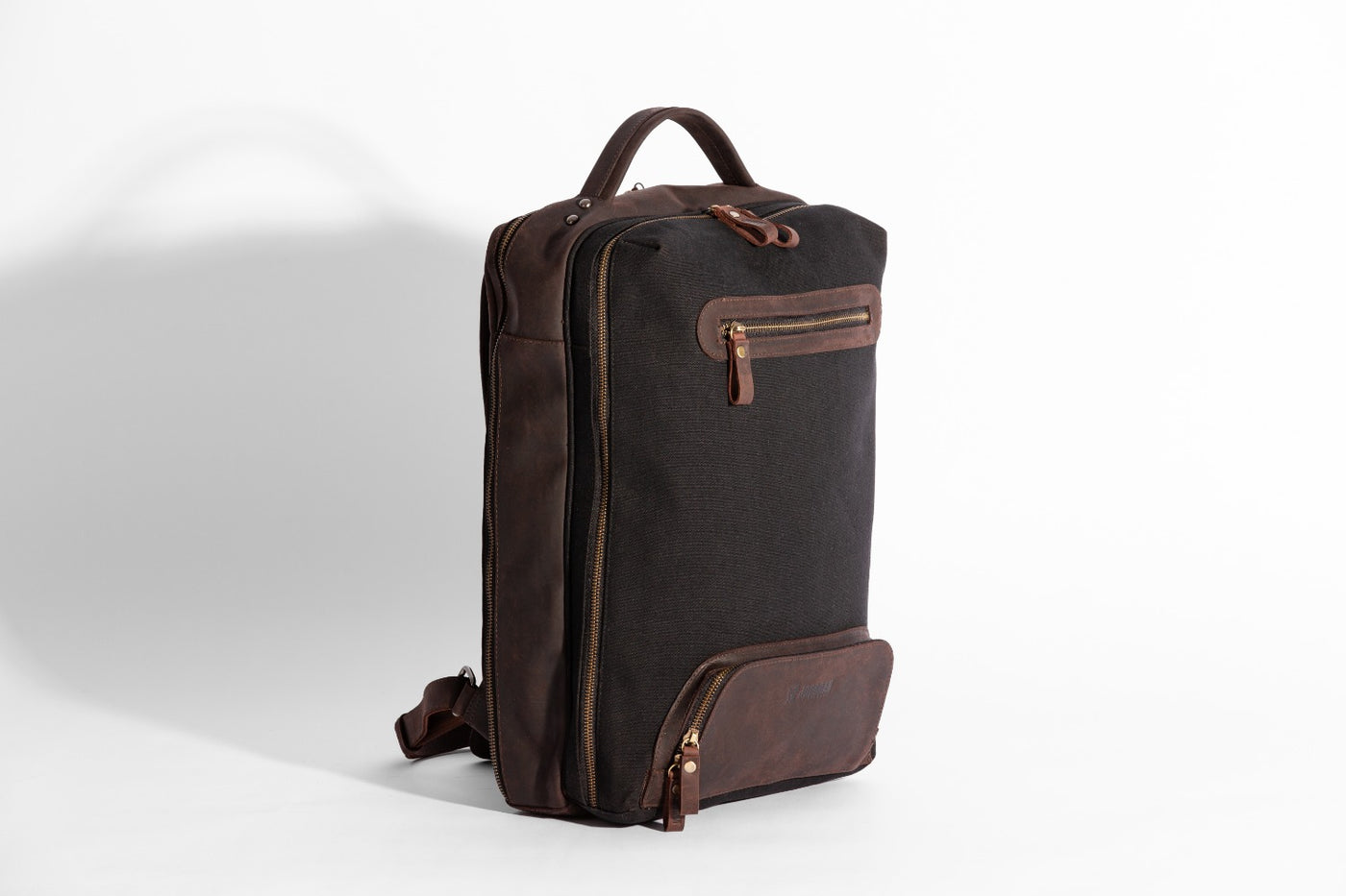 Bexley Backpack  ''100% Cotton canvas & Cow leather'' - Black