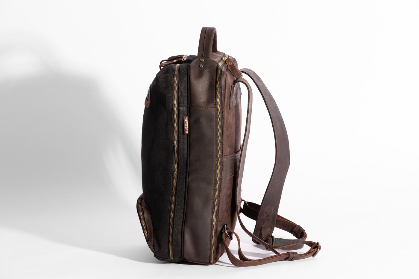 Bexley Backpack  ''100% Cotton canvas & Cow leather'' - Black