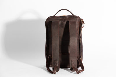 Bexley Backpack  ''100% Cotton canvas & Cow leather'' - Dark Grey