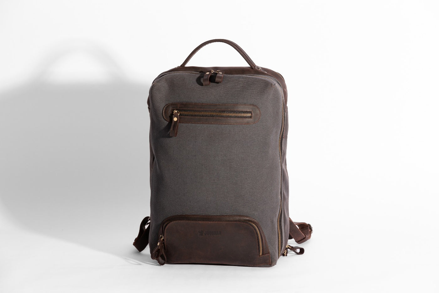 Bexley Backpack  ''100% Cotton canvas & Cow leather'' - Dark Grey