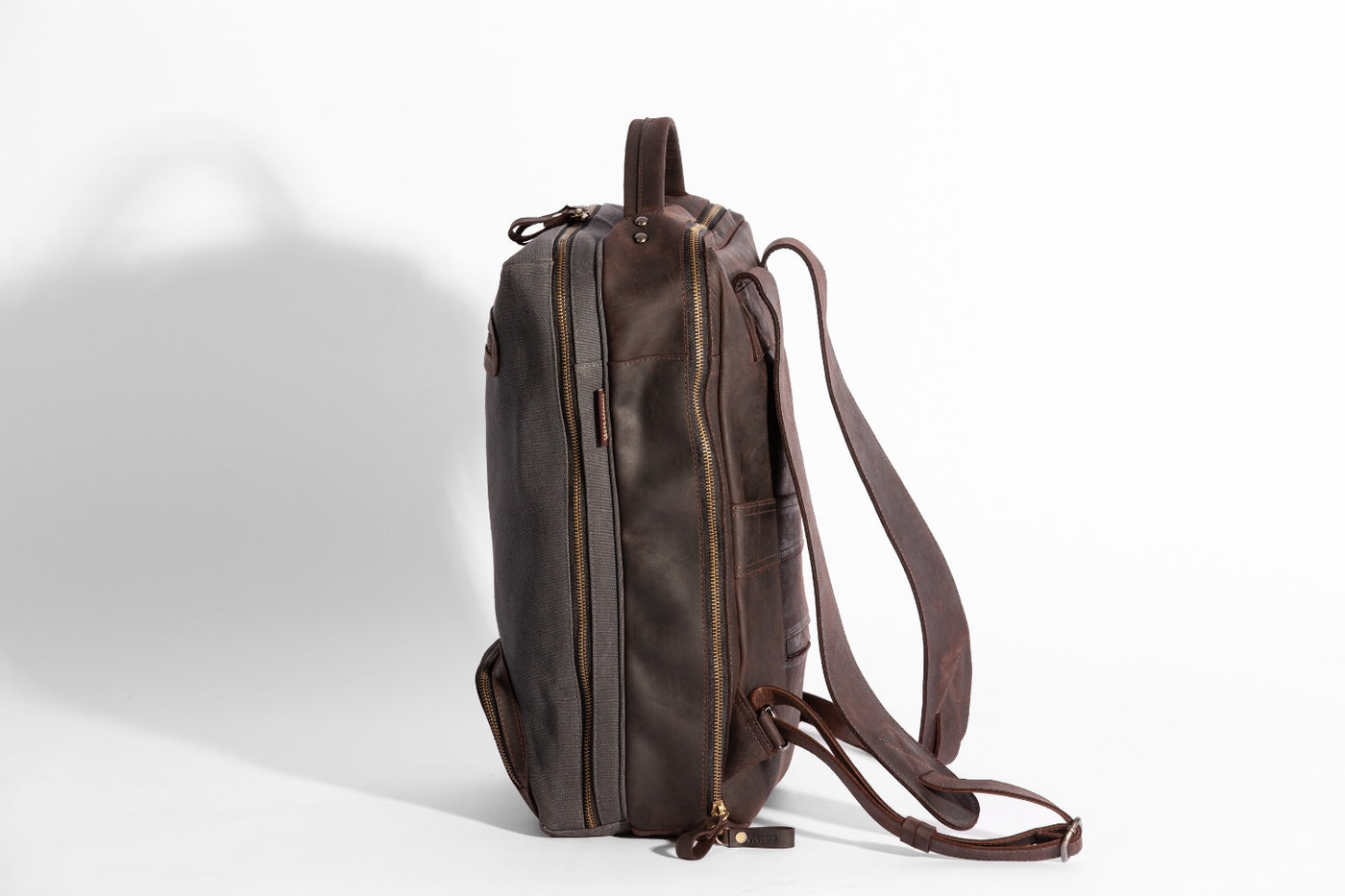 Bexley Backpack  ''100% Cotton canvas & Cow leather'' - Dark Grey
