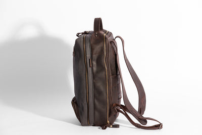 Bexley Backpack  ''100% Cotton canvas & Cow leather'' - Dark Grey