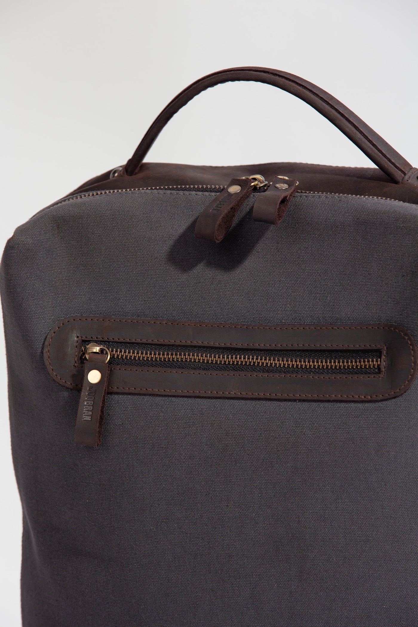 Bexley Backpack  ''100% Cotton canvas & Cow leather'' - Dark Grey