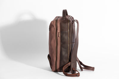 Bexley Backpack  ''100% Cotton canvas & Cow leather'' - Light Brown