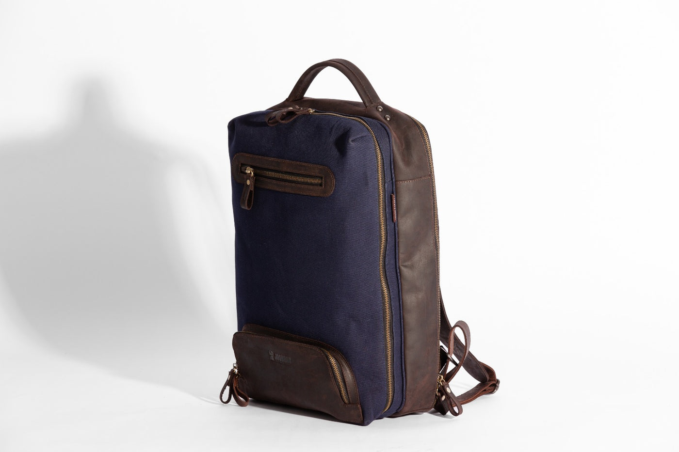 Bexley Backpack  ''100% Cotton canvas & Cow leather'' - Navy Blue