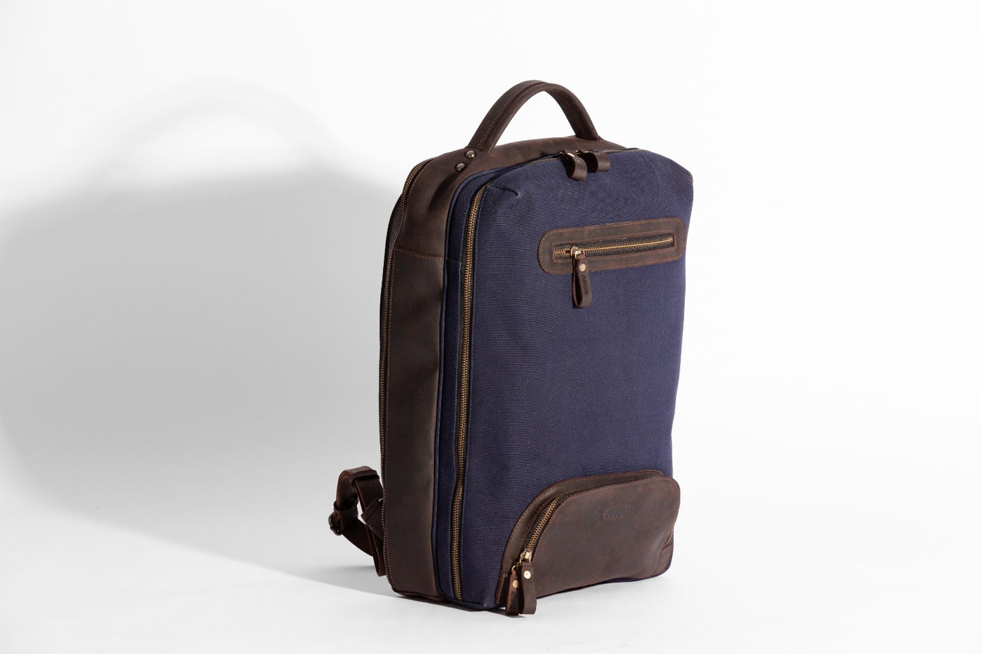 Bexley Backpack  ''100% Cotton canvas & Cow leather'' - Navy Blue