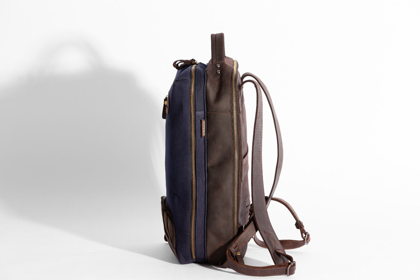 Bexley Backpack  ''100% Cotton canvas & Cow leather'' - Navy Blue