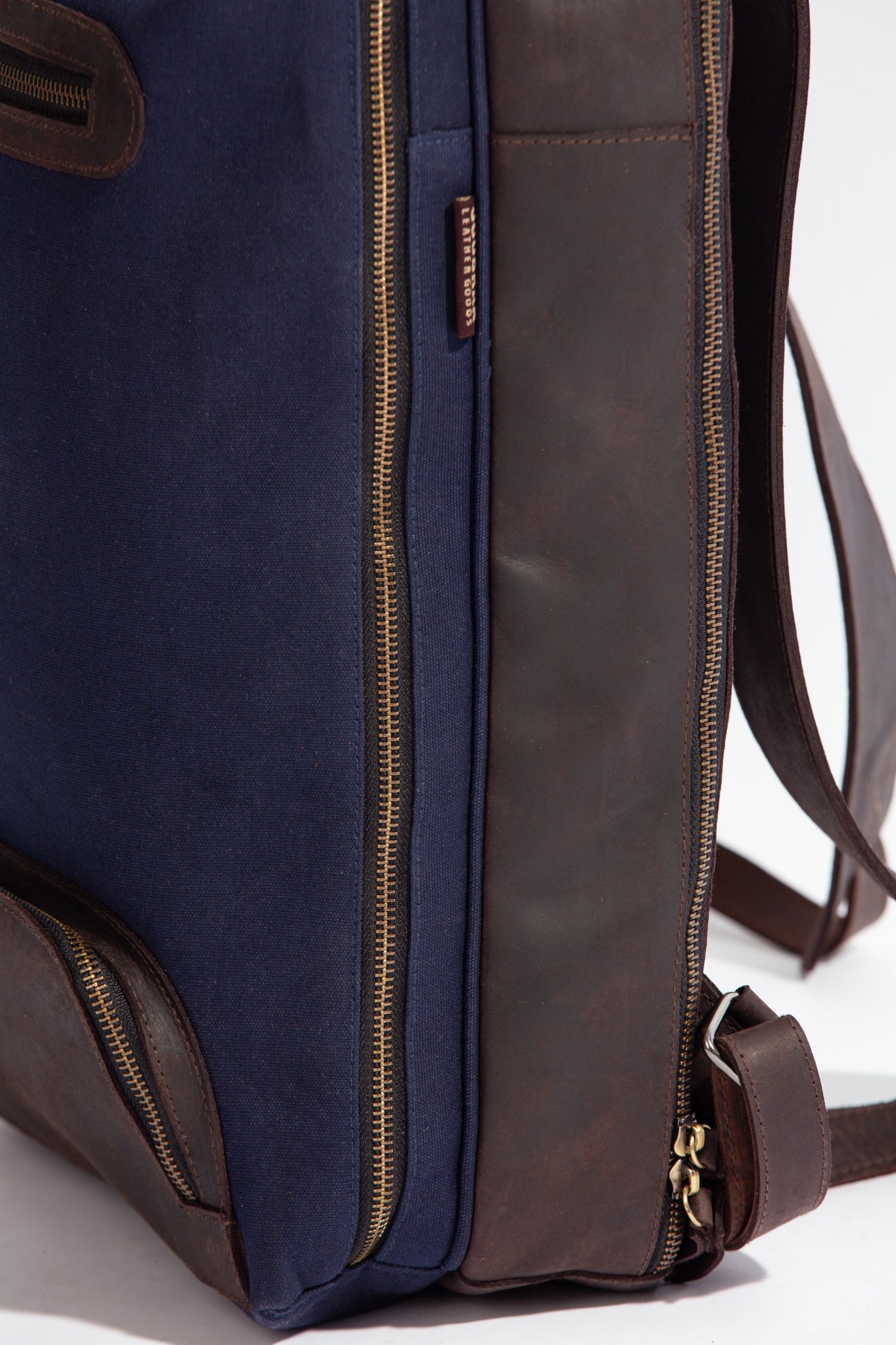Bexley Backpack  ''100% Cotton canvas & Cow leather'' - Navy Blue