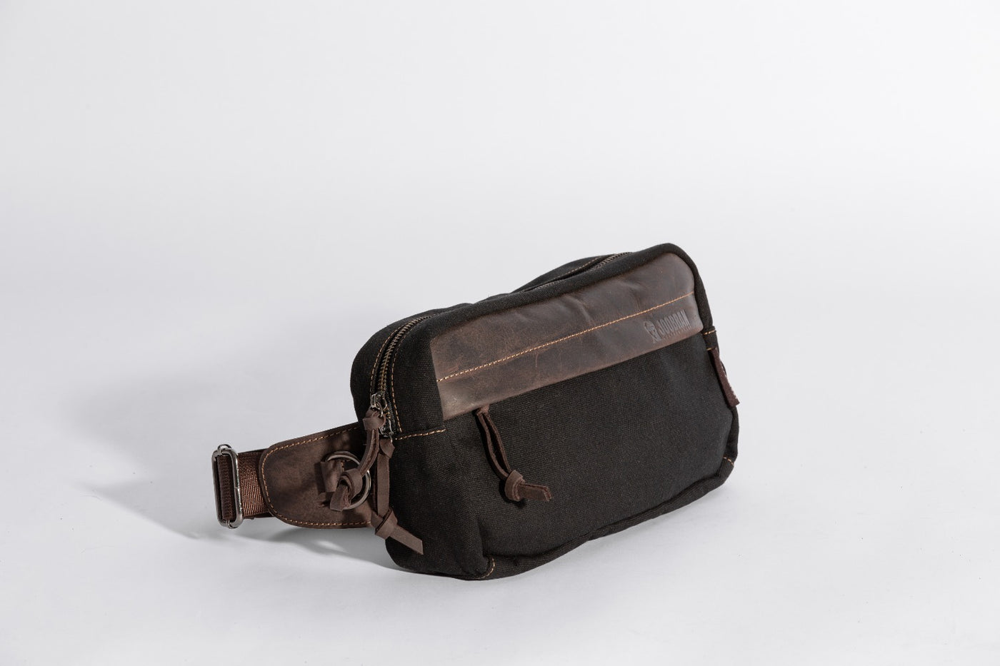 Chester Fanny Bag ''100% Cotton canvas & Cow leather'' - Black