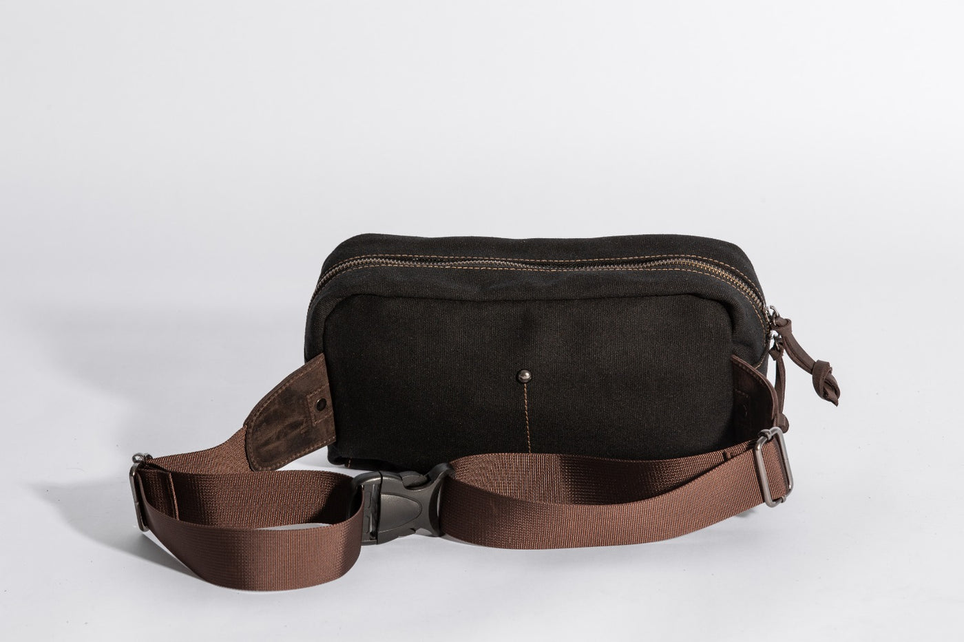 Chester Fanny Bag ''100% Cotton canvas & Cow leather'' - Black