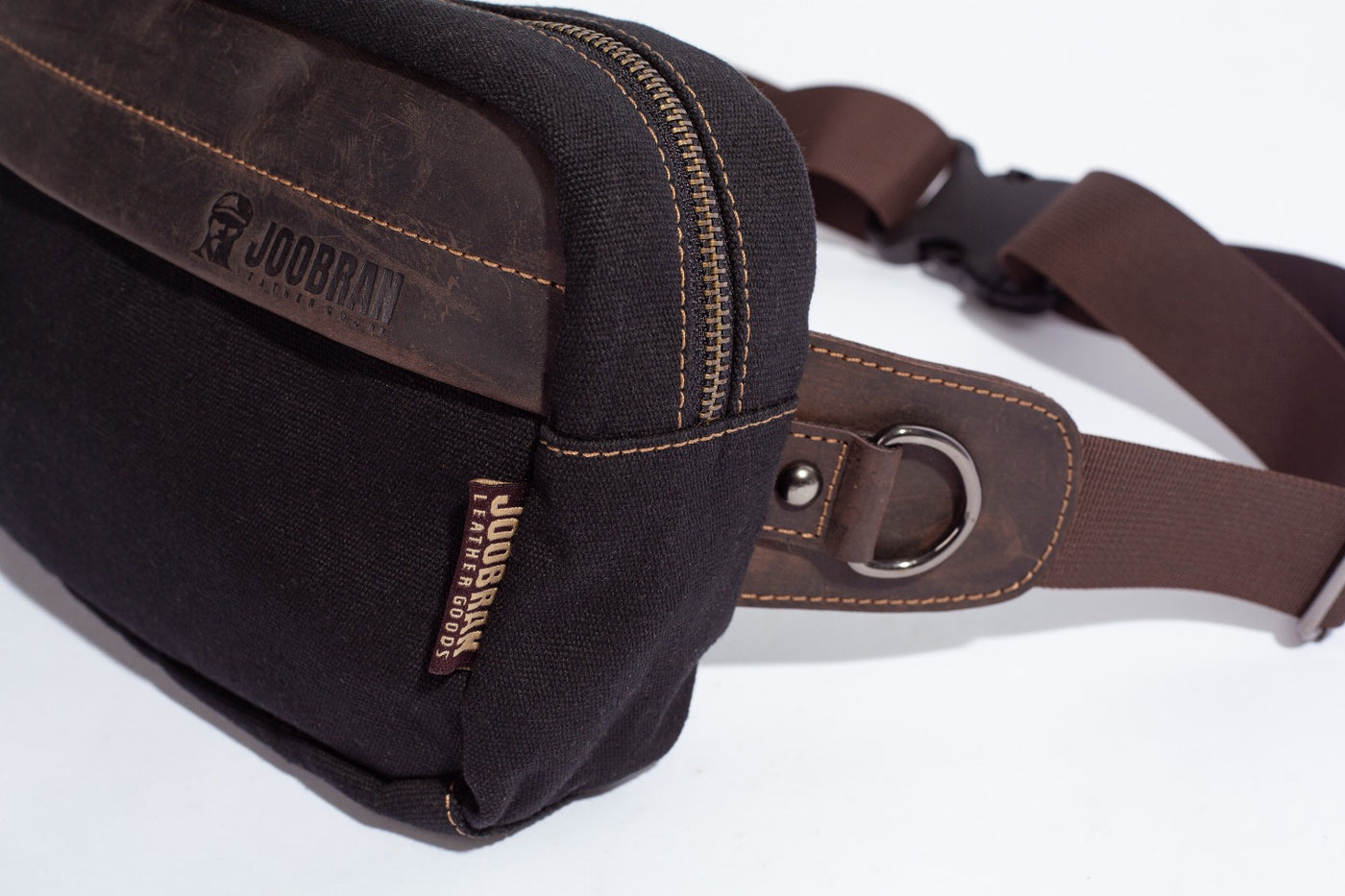 Chester Fanny Bag ''100% Cotton canvas & Cow leather'' - Black