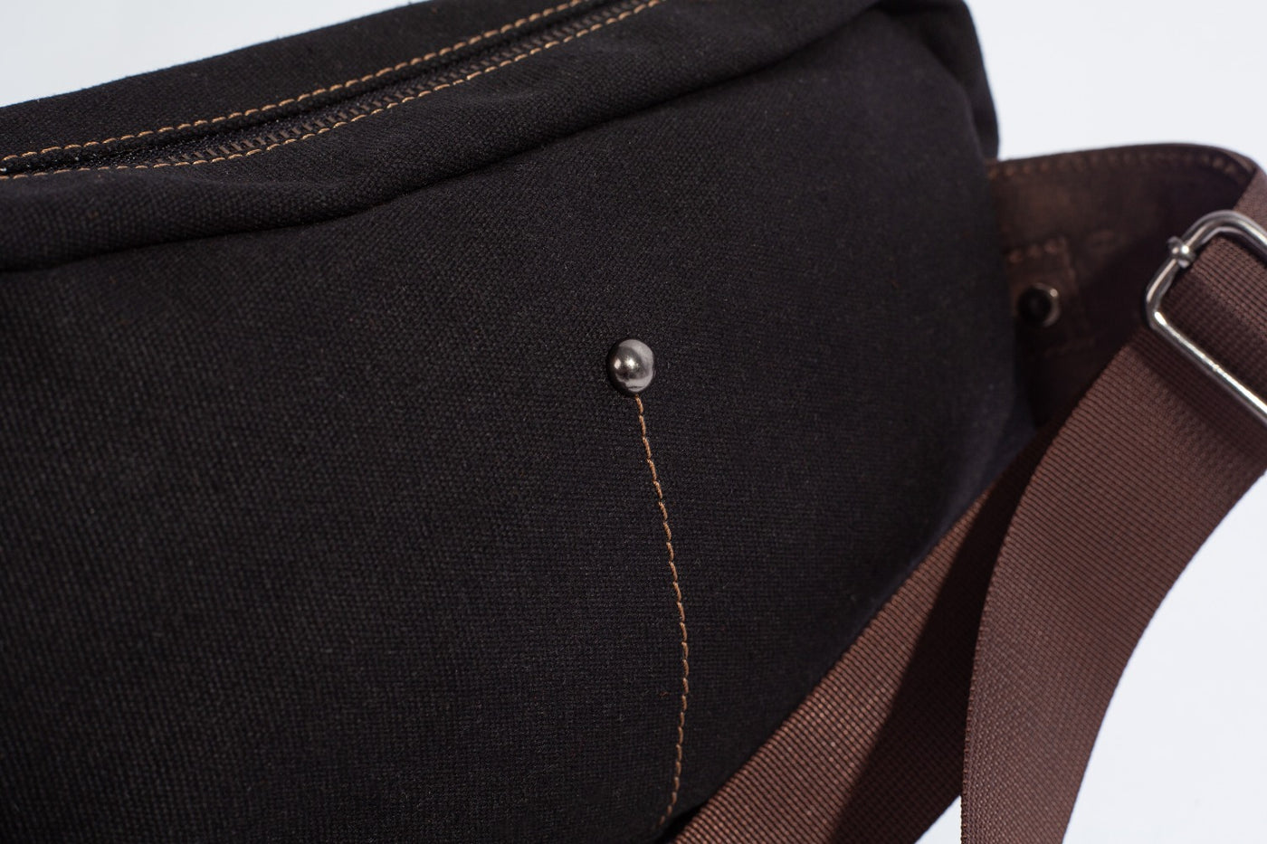 Chester Fanny Bag ''100% Cotton canvas & Cow leather'' - Black