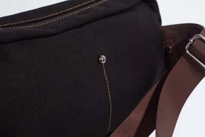 Chester Fanny Bag ''100% Cotton canvas & Cow leather'' - Black