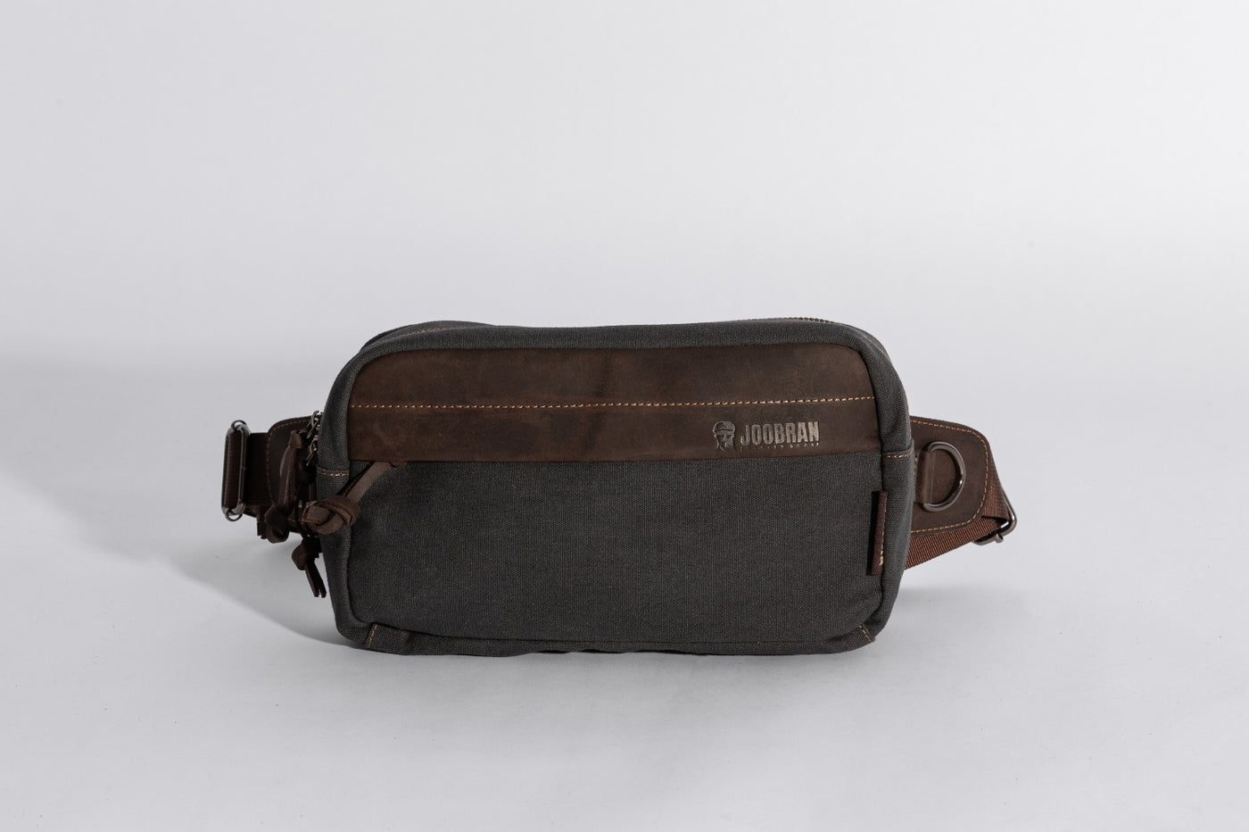 Chester Fanny Bag ''100% Cotton canvas & Cow leather'' - Dark Grey